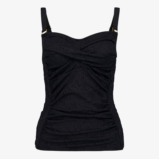 Haut de tankini préformé Osaga brodé noir - Taille XXL
