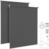 Thermo Rolgordijn - Verduisterend - Verticaal Zonnescherm - Duurzaam en Waterdicht Rolgordijn - Antraciet 140 x 140 cm