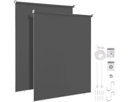 Thermo Rolgordijn - Verduisterend - Verticaal Zonnescherm - Duurzaam en Waterdicht Rolgordijn - Antraciet 140 x 140 cm
