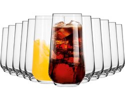 KROSNO | Hoog Water Sap Drinkglazen | Set van 12 - 480 ml | Kristalglas | Splendour Collectie | Hiball & Tumbler Crystal Glass | Perfect voor Thuis, Restaurants en Feesten | Vaatwasser Veilig