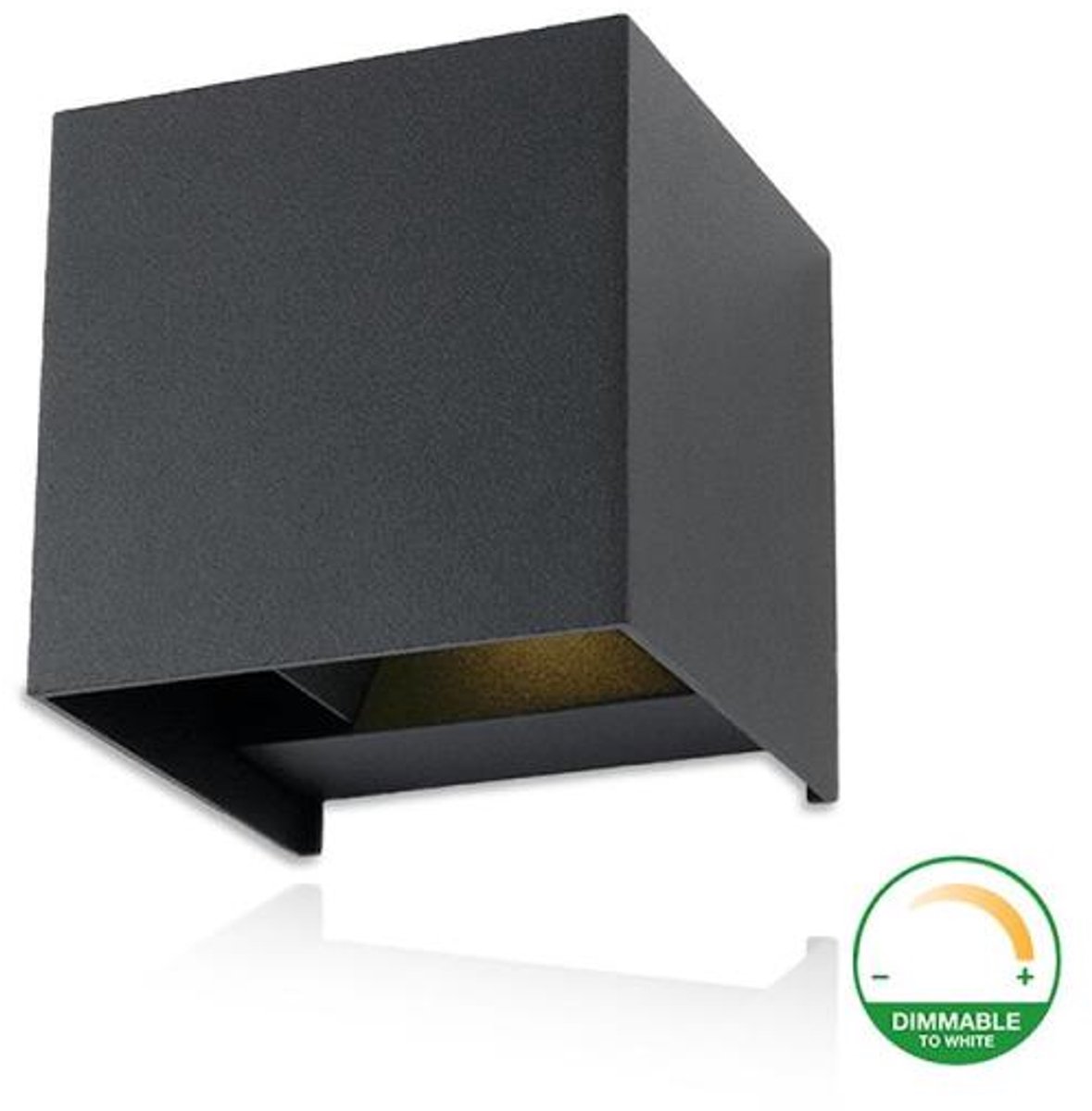 Wandlamp - kubus zwart - 2 x 3 W - dimbaar - IP54 - 390 lumen - 3 jaar garantie
