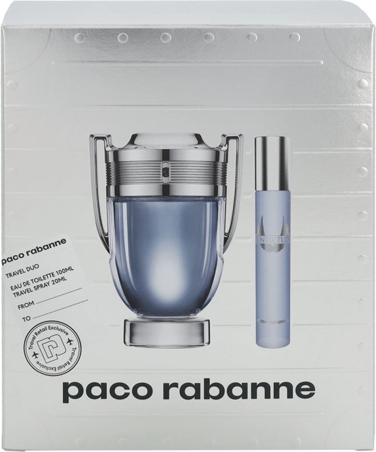 Paco Rabanne Invictus Giftset - 100 ml eau de toilette spray + 20 ml eau de toilette spray - cadeauset voor heren