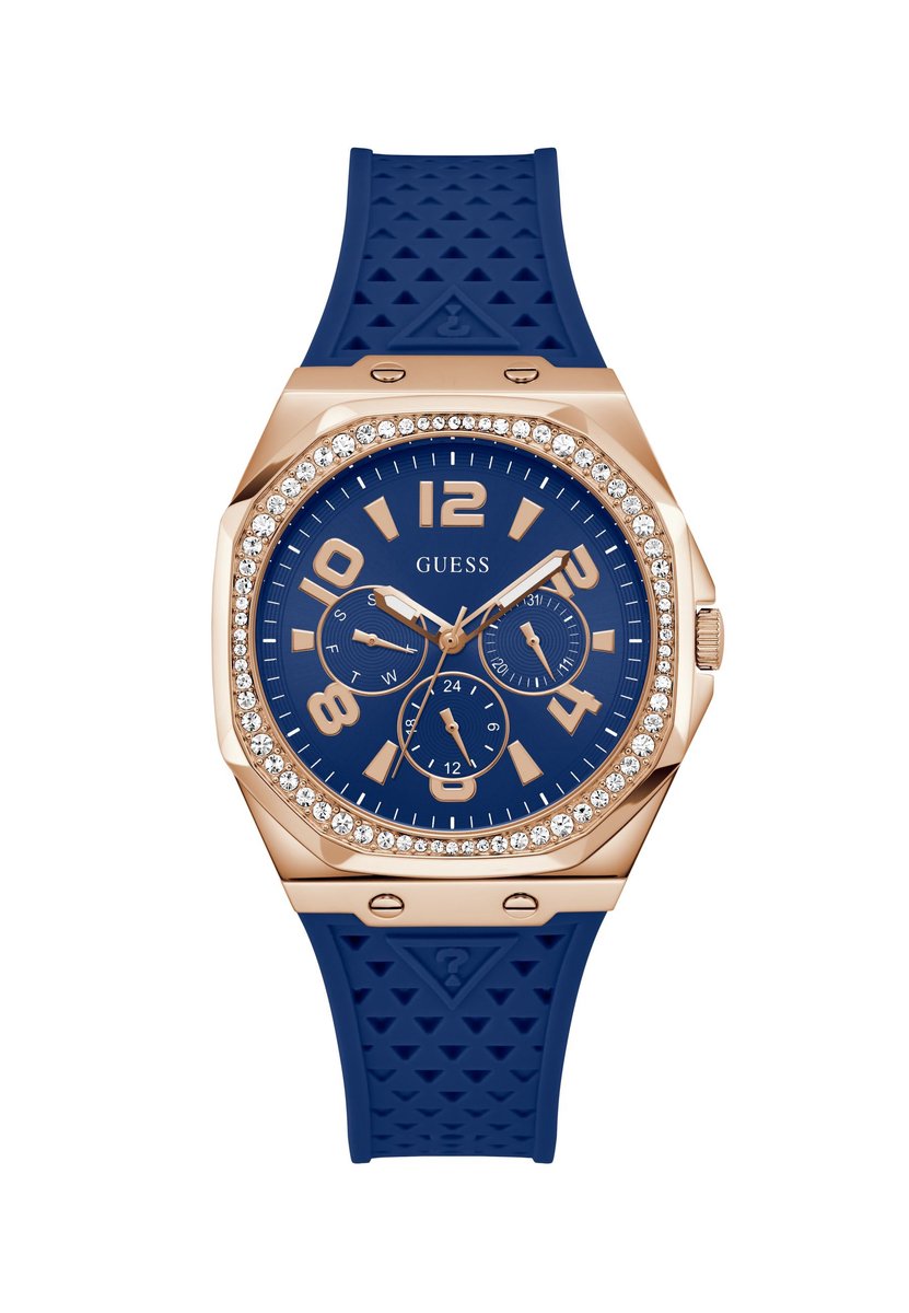 Guess Zest Multi-Function Watch Blue Case: 100% Recycled Steel | Armband: 100% Silicone 40 mm GW0694L4