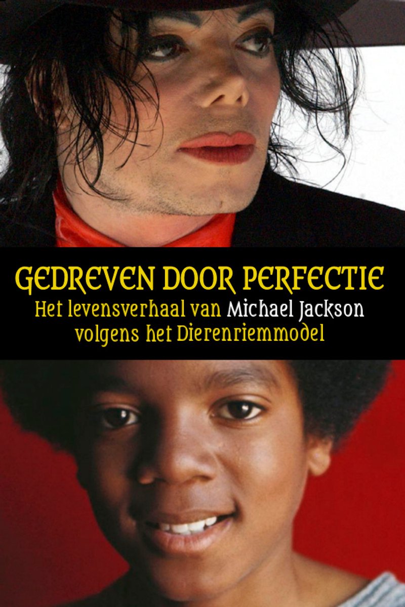 Gedreven door perfectie: Het levensverhaal van Michael Jackson volgens het Dierenriemmodel. Close-up van Michael Jackson en een foto van hem als kind.