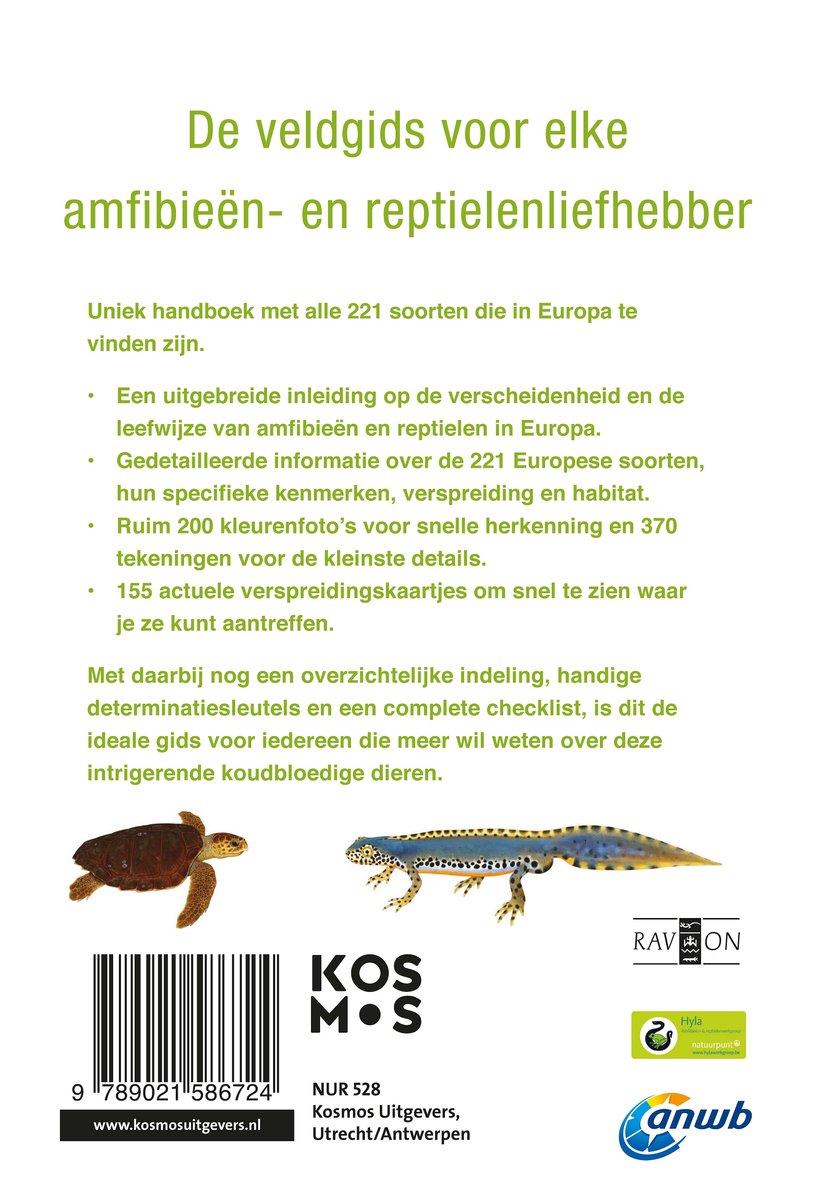 ANWB natuurgidsen - ANWB Amfibieën- en reptielengids - back cover