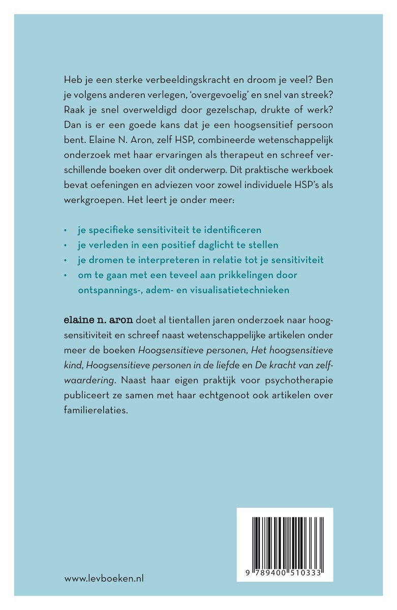 Het werkboek voor hoogsensitieve personen - back cover