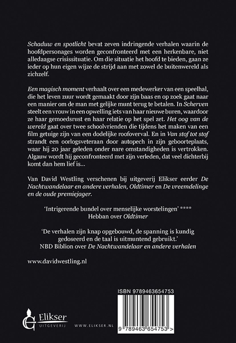Schaduw en spotlicht - back cover