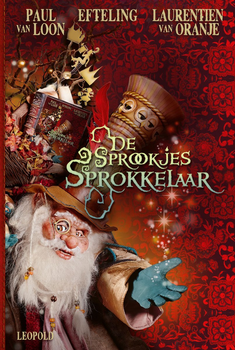 Boekomslag met een kabouter met bril en blauwe handschoenen, en een masker. Text: 'De Sprookjes Sprokkelaar'.