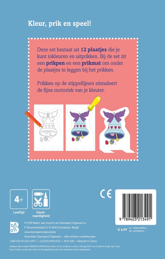 Prikblok Pasen - 'Push-Out Plaatjes' met Prikblok en Prikpen