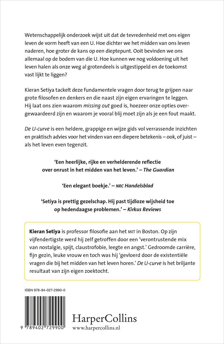 Boekomslag van De U-curve met witte achtergrond en tekst in het Nederlands.