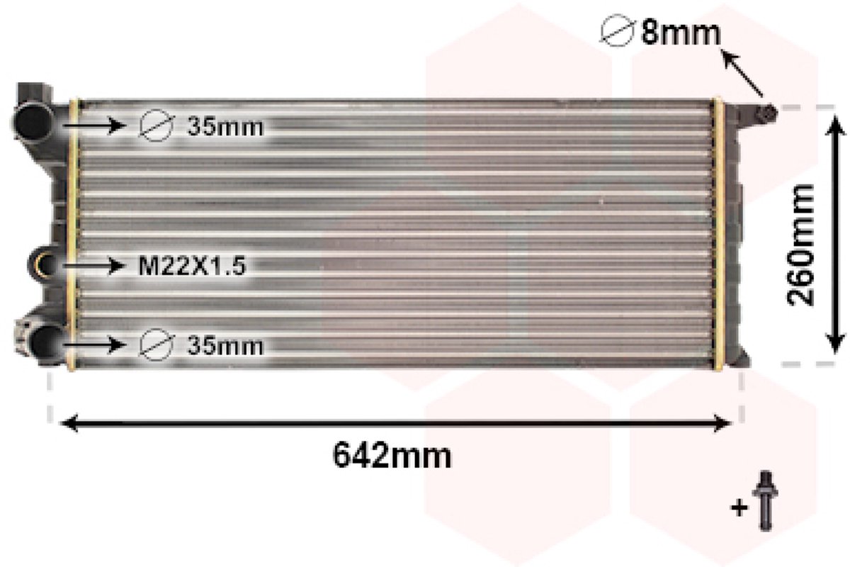 Van Wezel - RADIATOR VOOR FIAT PANDA 1980-2002 RA997144VWAN