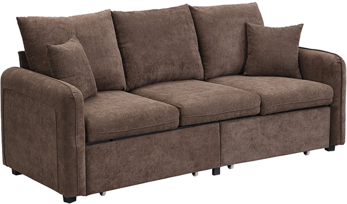 Canapé D'angle 3 Places Avec Rangement - Forme En U, Tissu Chenille, Inclut 2 Poufs Et Tiroirs, Gris Foncé