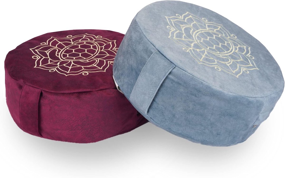 Ibenzoa® Natuurlijk Boekweit Meditatiekussen - Verhoogde Comfortabele Positie voor Diepe Reflectie