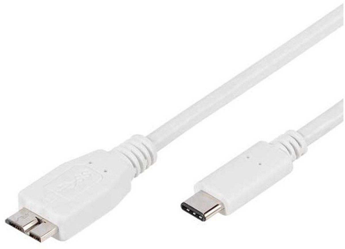 Vivanco USB type-C, 1m USB-kabel USB 3.2 Gen 1 (3.1 Gen 1) USB C Micro-USB B Wit