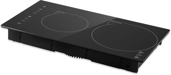 Plaque à induction autonome - 3 500 W - 2 zones de cuisson - 9 réglages - Sécurité enfant et minuterie - Zwart - de Nimma