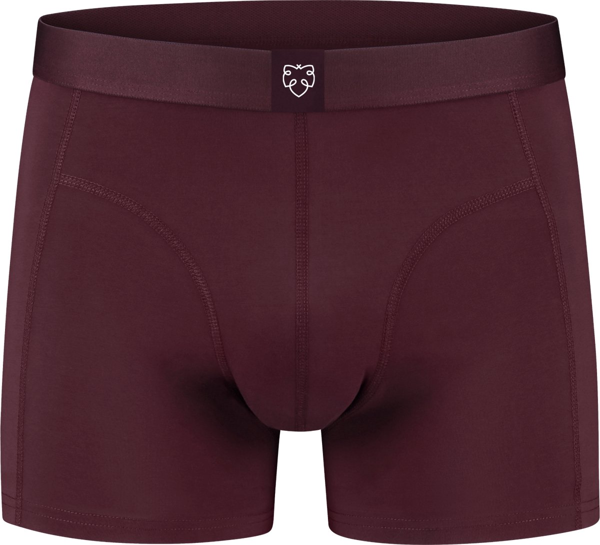 A-dam - Bruno - Boxershort - Biologisch Katoen - Onderbroek - Ondergoed - Heren - Volwassenen - Bordeaux Rood