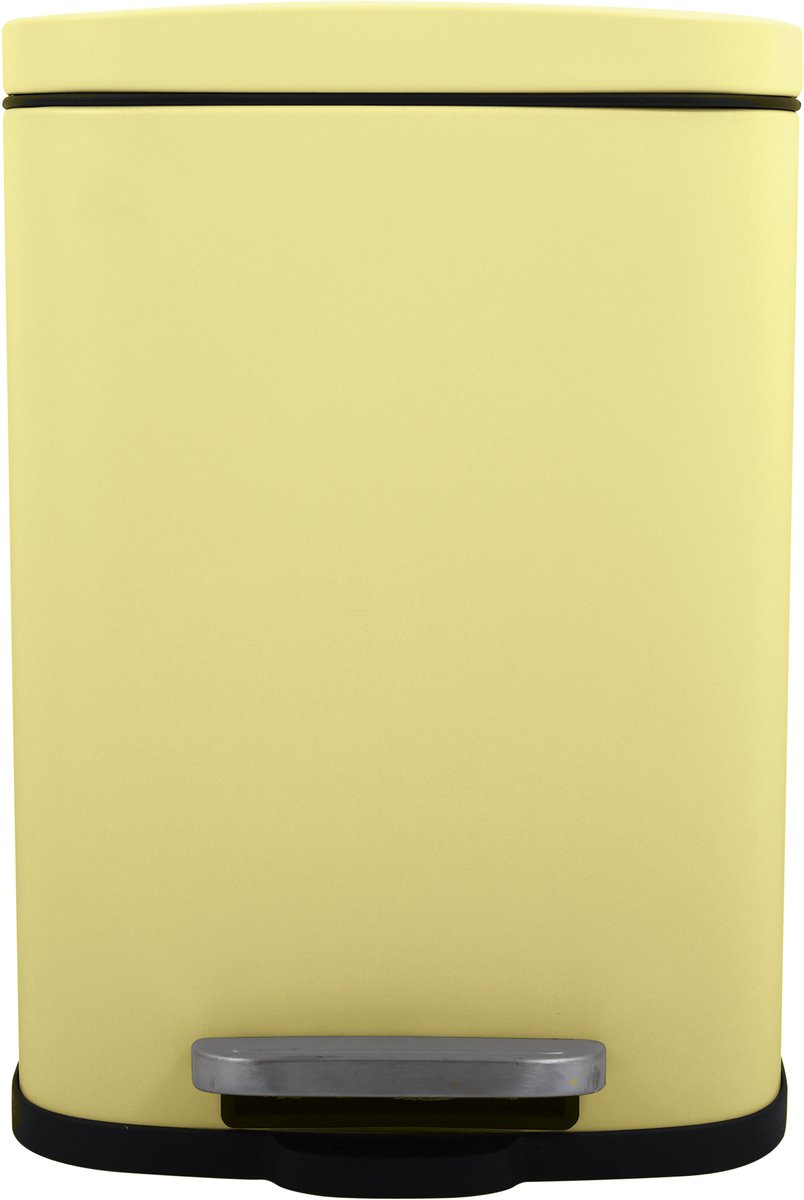 Goedkoopste Spirella Pedaalemmer Venice - geel - 5 liter - metaal - L21 x H30 cm - soft-close - toilet/badkamer