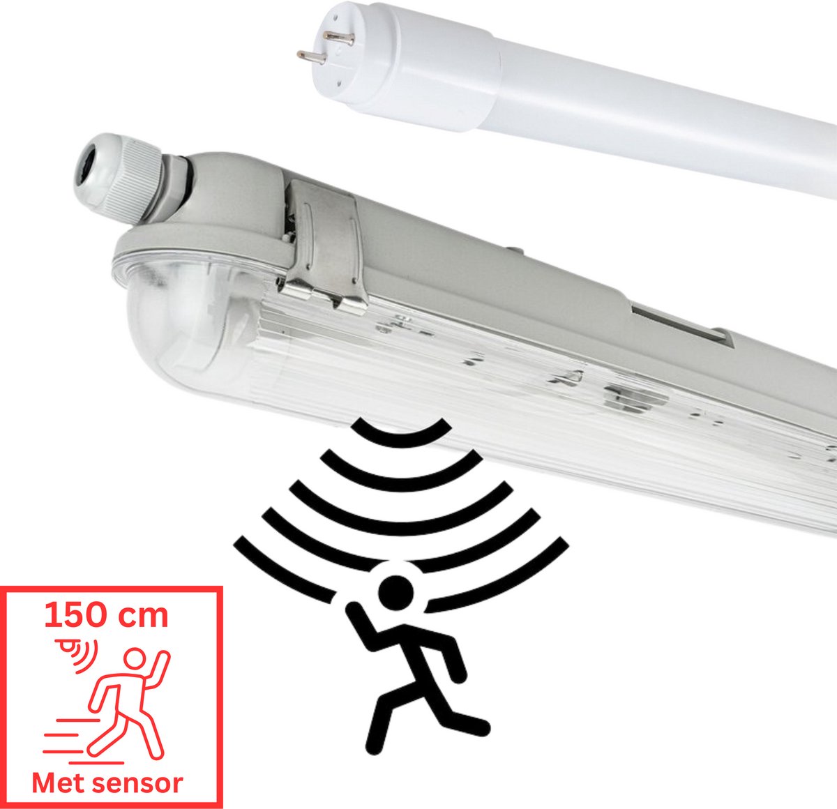 Prinos LED TL verlichting met sensor 150 cm - Bewegingssensor en daglicht - Universeel