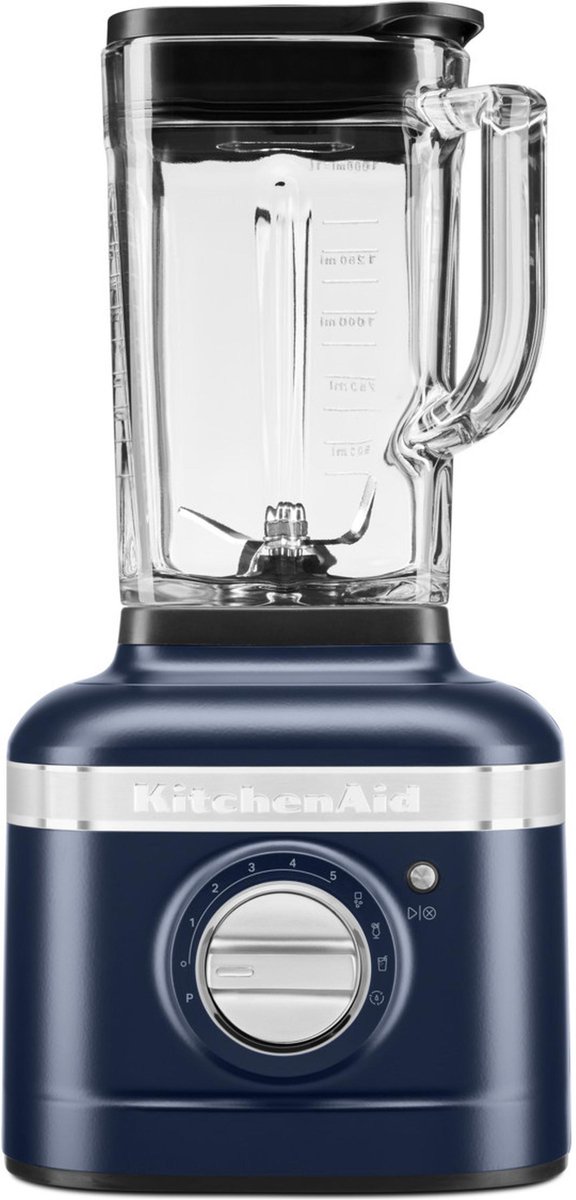 Bol.com KitchenAid Blender - Artisan - Glazen kan van 1,4 L - 1200W - Smoothie maker - Inkt blauw aanbieding