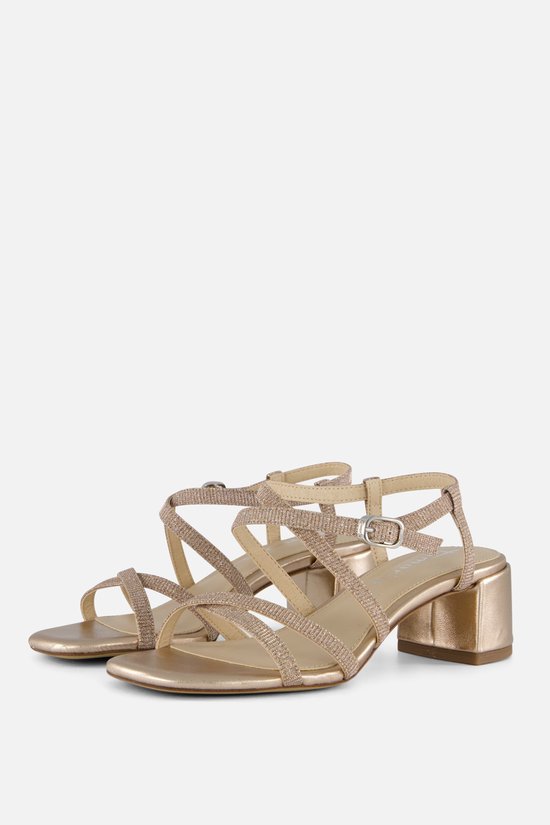 Tamaris Sandalen met hak goud Textiel - Maat 40