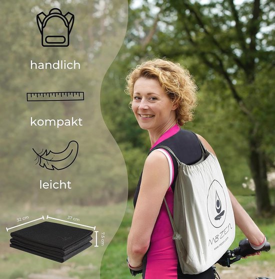 Antislip Yogamat 8 mm - Extra Dikke Mat voor Yoga, Pilates en Meditatie met Draagtas - Opvouwbare Sportmat voor Comfortabele Oefeningen — afbeelding 3