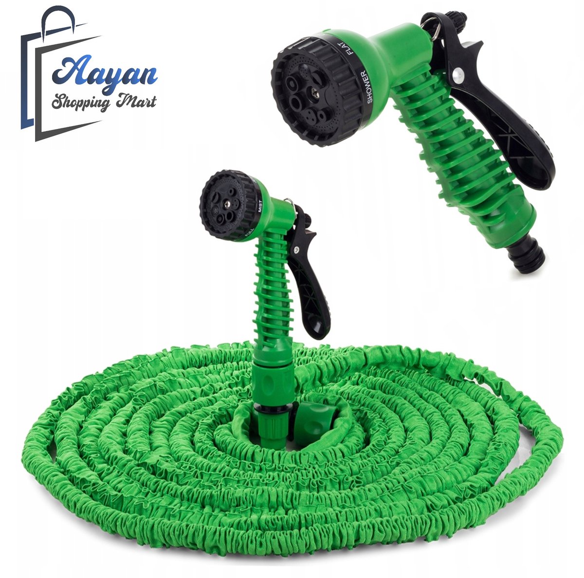 Uittrekbare Tuinslang 20-60m met 7-in-1 Spuitpistool – Lichtgewicht & Knikvrij – Hoge Druk tuinslanghaspel - tuinslang gardena - tuinslang koppelingen – Groen - 07779