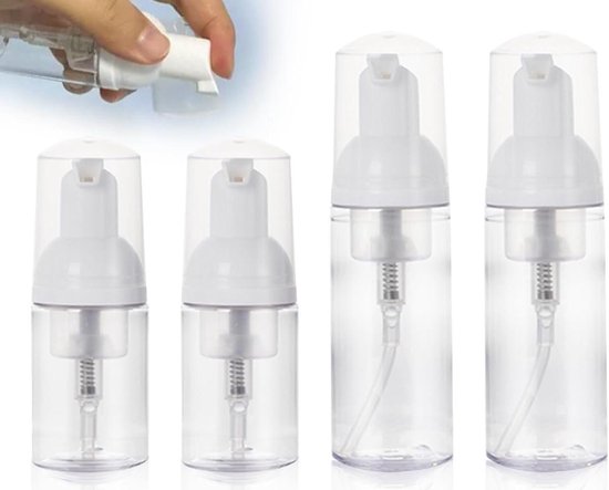 Transparante lege flessen in reisformaat - Set van 4 luchtloze