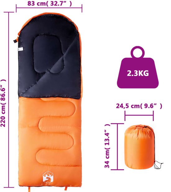 vidaXL - Slaapzak - voor - volwassenen - 3-4 - seizoenen van Vidaxl — afbeelding 2