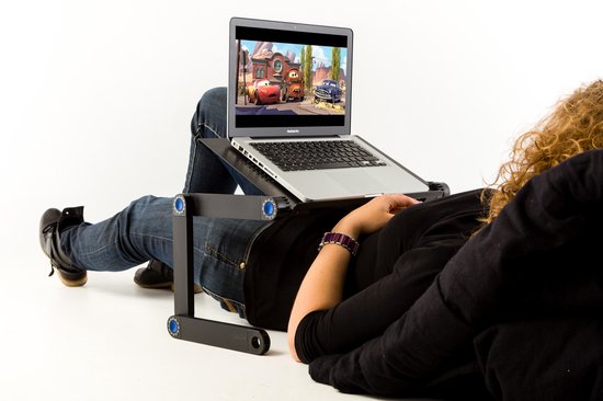 Laptop Tafel | Verstelbaar | laptopstandaard zwart | Wendbaar