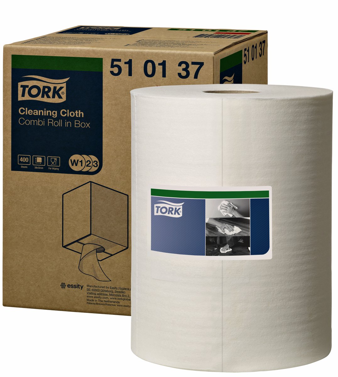 Goedkoopste Reinigingsdoek Tork W2 Premium 1-laags 152m wit 510137