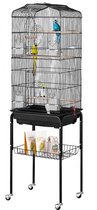 Bol.com Grote Vogelkooi 62 inch Open Bovenkant met Rollende Standaard Ruim voor Papegaaien en Parkieten aanbieding