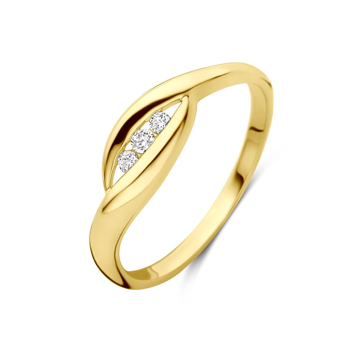 14K Geelgouden Ring Zirkonia 4034079