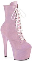 Pleaser Sandale avec bride à la cheville, chaussures de pole dance -41 Shoes- FLAMINGO-808NLHS US 11 Zwart/ Transparent