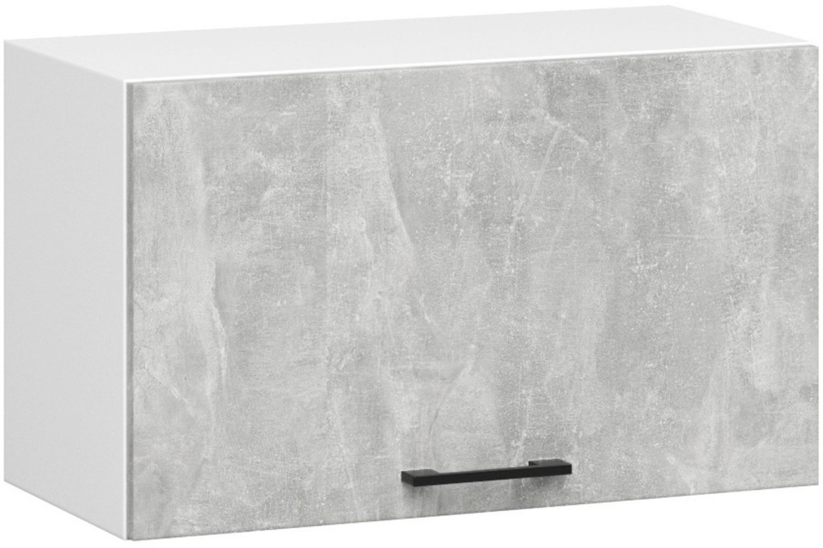 Keukenkast modulaire OLIWIA W60 met 1 Deur / Hangkast / Bovenkast / AKORD Furniture Factory / Wit – Beton Grijs / 60 x 29 x 30 cm