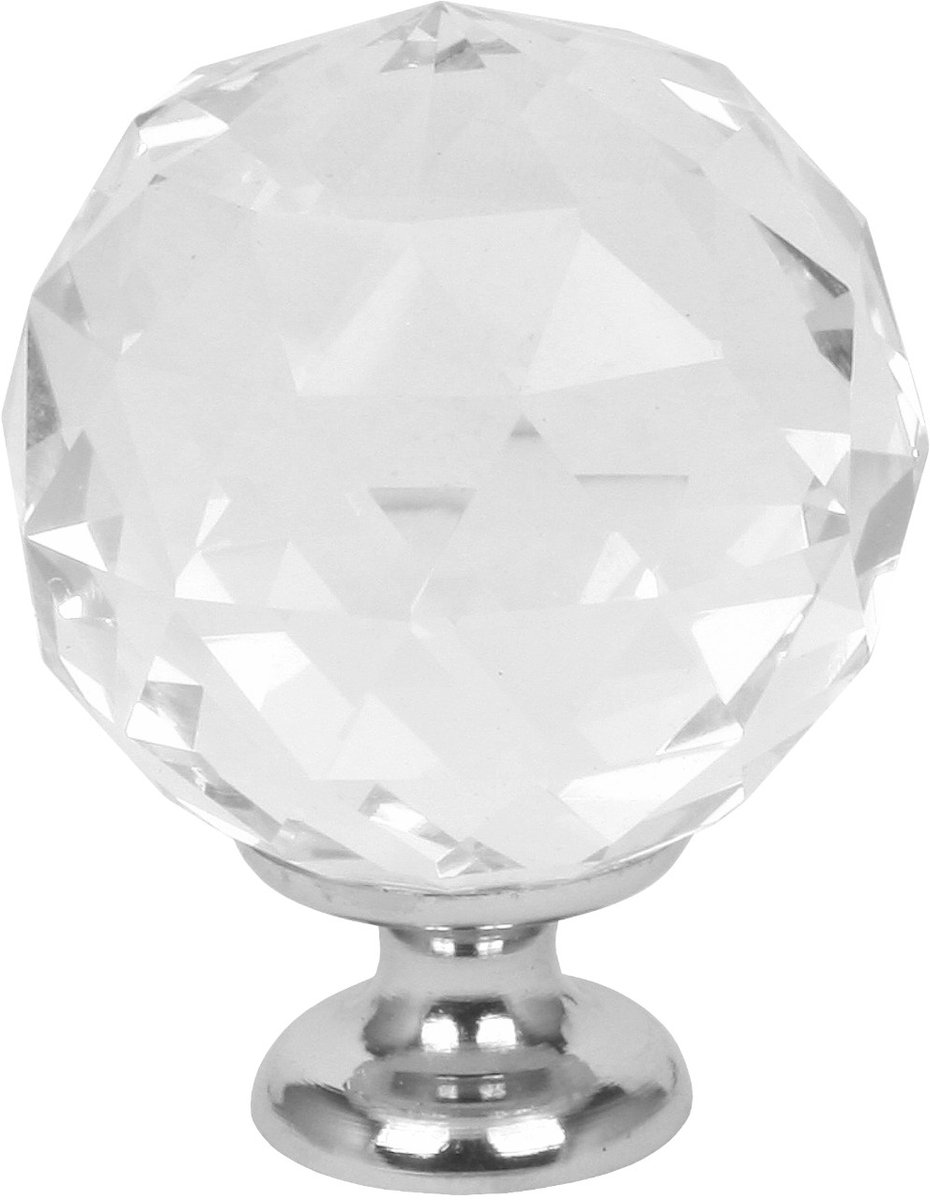 Domino® Meubelknop CRYSTAL PALACE C30mm M6 – WIT - 1 stuk - Hoge Kwaliteit Kastknop Deurknop - Deurknoppen voor kasten - Deurknopjes Meubelknoppen - Keukenkast Grepen - Ladeknop - Ladegreep - Kastgrepen