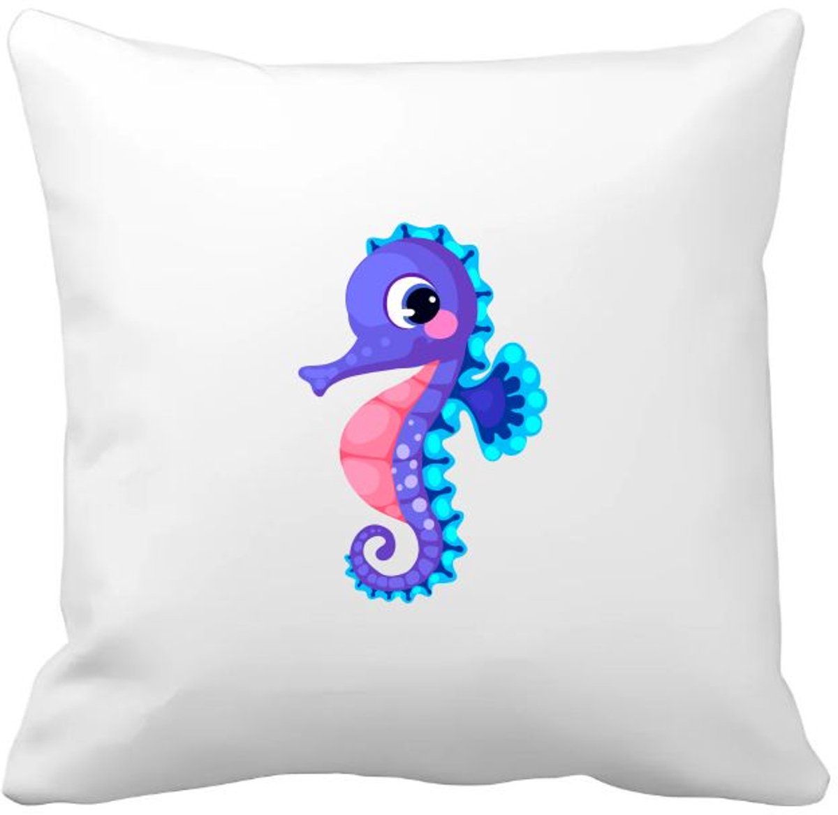 Akyol zeepaardje Kussen hoes - Vis - dieren liefhebbers - dierentuin - cadeau - 40 bij 40 cm Multicolor