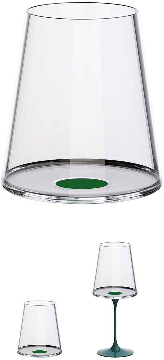 Trebonn SplitGlass - Longdrinkglas / Champagneflute - 320ml - Set van 2 - Zwart