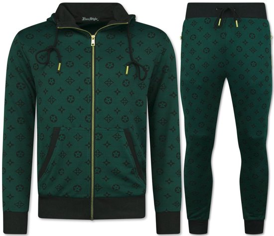 Foto: Joggingpak heren volwassenen trainingspak heren huispak heren twinset 5036 groen
