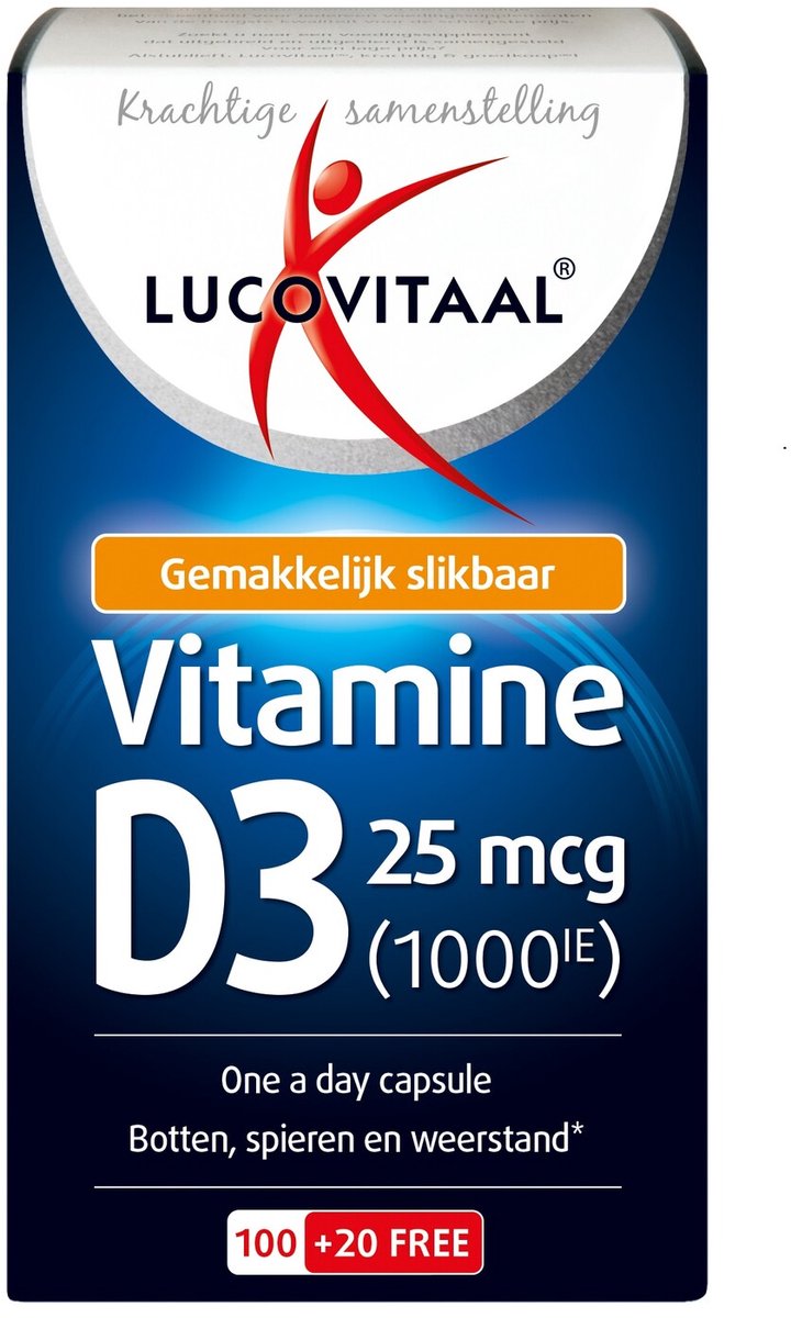 Goedkoopste Lucovitaal Vitamine D3 25 microgram Voedingssupplement - 120 Capsules