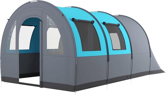 Grote lichtgewicht Campingtent voor 5-6 Personen - Geventileerd en Waterdicht met Eenvoudige Montage en Draagtas