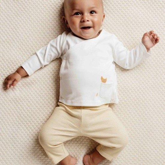 T-shirt Little Dutch - Taille 74 - Chemise cache-cœur manches longues Garçons et Filles - Off White - Little Farm