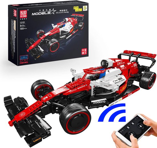 Mould King - Icons Technic Formule 1 racer | City speed champions modelbouw | | Radiografisch bestuurbare auto | Classic creator bouwpakketten | Compatibel met lego sluban of mega | Technische ideas speelgoed voor kinderen & volwassenen | 1185 bloks