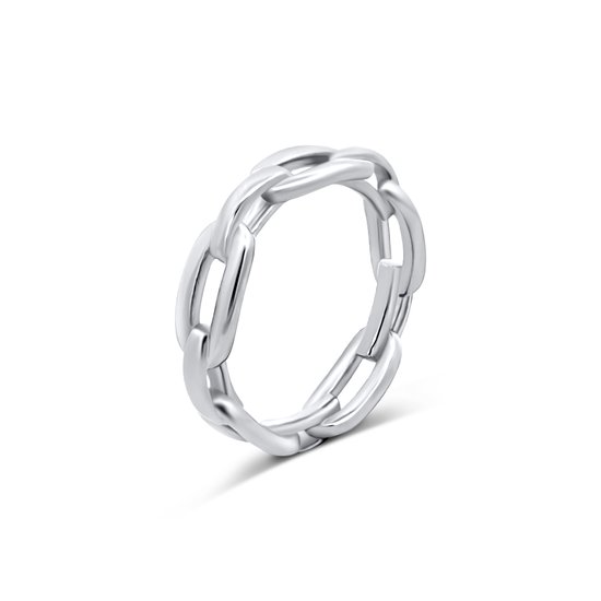 CO88 Collection 8CR-10043-58 Ring Acier - Femme - Lien - 5,6 mm de large - 3,6 mm d'épaisseur - Taille 58 - Acier - Couleur argent