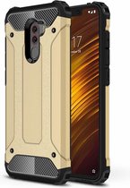 Ntech Hoesje Geschikt voor Xiaomi Pocophone F1 Dual layer Rugged Armor hoesje - Goud