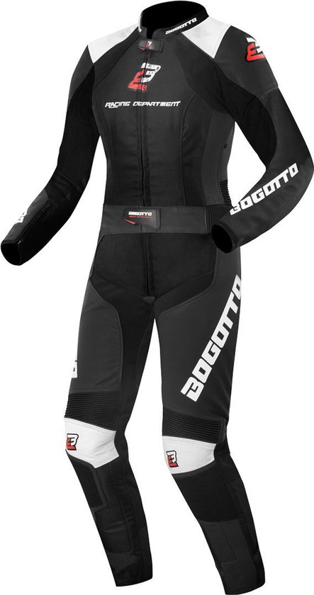 Combinaison moto 2 pièces Bogotto Losail pour femme, Zwart et Wit , taille 34