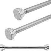 Tringle de douche télescopique 40-55 cm en acier inoxydable, réglable, sans perçage, antidérapante, idéale pour la maison et le salon.