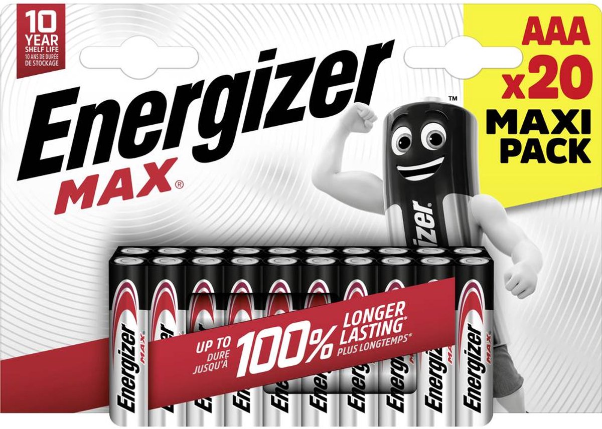 Energizer MAX AAA Batterijen - 20 Stuks - Alkaline Batterij - 1.5V