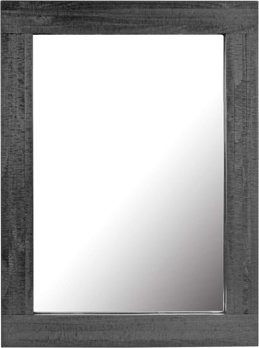 Hangende wandspiegel - 24" x 18" - Zwart houten frame - Verticaal of horizontaal