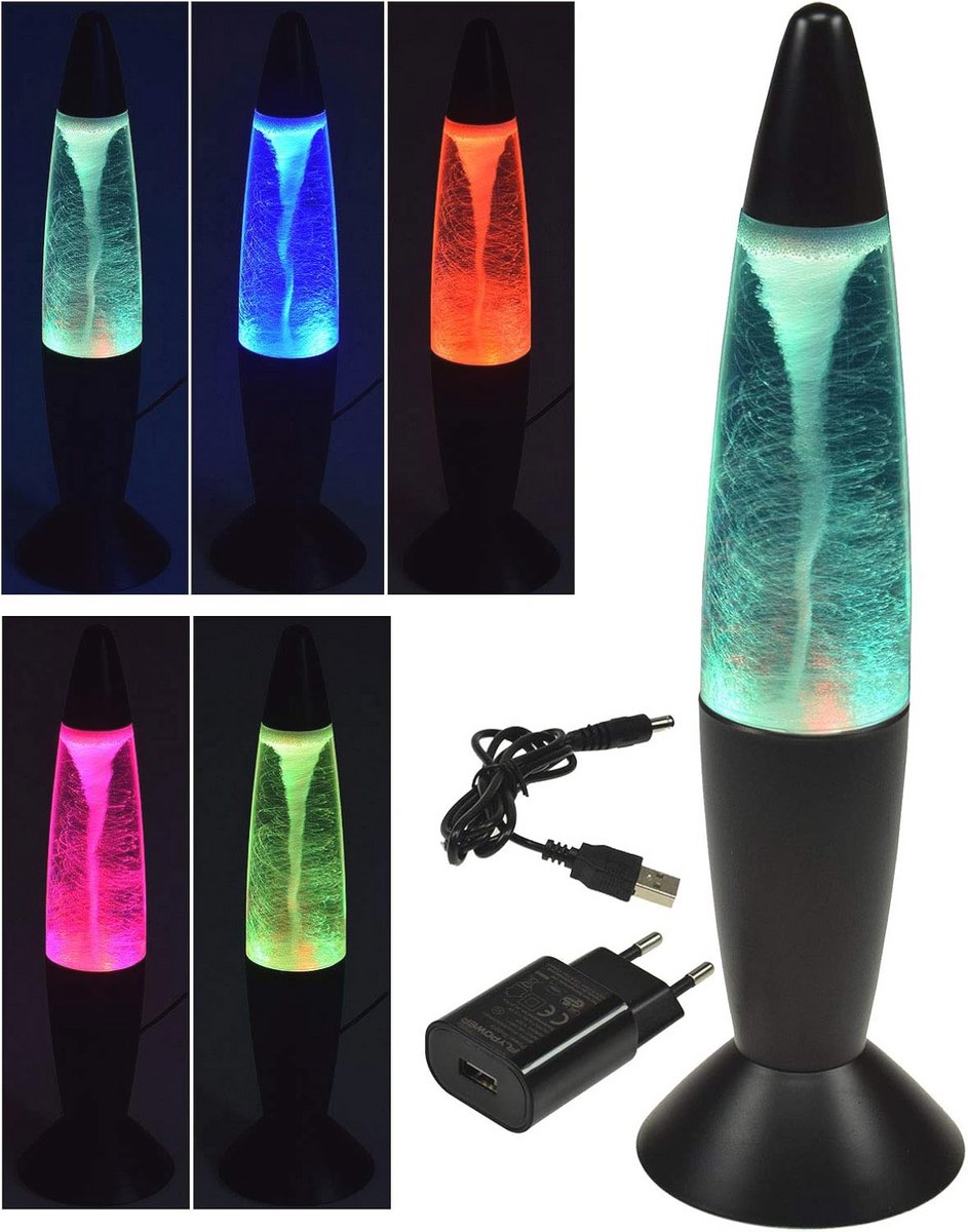 Decoratieve lamp met kleurverandering en draaieffect - 37 cm