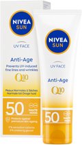 NIVEA SUN UV Anti-Age Q10 Zonnebrand Gezicht - SPF 50 - Zonnebrandcreme - Anti Rimpel Zonnecrème - 50 ml